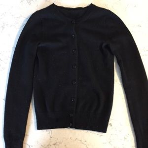 J Crew Black Cashmere Cardigan